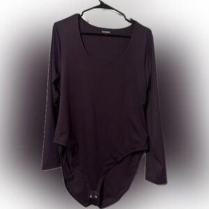 Old Navy Long-Sleeve Scoop Neck Bodysuit — Plum